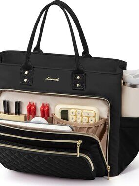Lunch Bag, Tote Bag for Women with Insulated Lunch Compartment, Large Capacity W